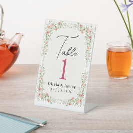 Hochzeitstisch-Nummer Wildblume Sockelschild