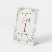 Hochzeitstisch-Nummer Wildblume Sockelschild (Vorderseite)