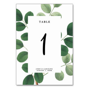 Hochzeitstisch-Nummernkarte botanisch Tischnummer