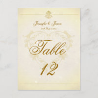 Hochzeitstisch-Nummernkarte Vintage-Pergamentpapie