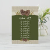 Hochzeitstisch-Plan für Holzkiefern Einladung (Stehend Vorderseite)