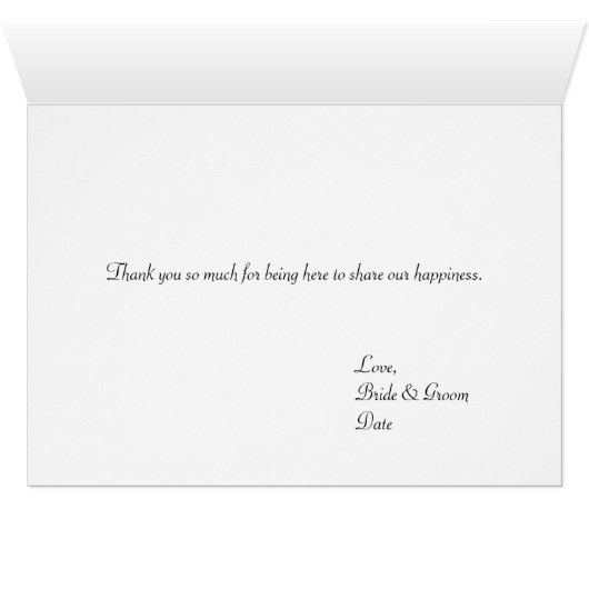 Hochzeitstisch # Platzkarte & Dankeschön Vorlage (Innenansicht Horizontal (Unten))