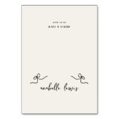 Hochzeitstisch-Platzkarte mit bearbeitbarem Gast Tischnummer (Vorderseite)