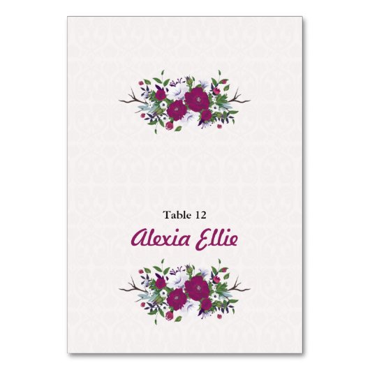 Hochzeitstisch-Platzkarte Tischnummer (Vorderseite)