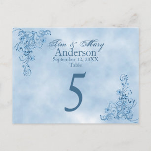 Hochzeitstisch-Platzkarten: Sky Blue Elegance Postkarte