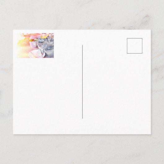 Hochzeitstisch Postkarte (Rückseite)