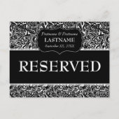 Hochzeitstisch RESERVIERT Zeichen Modernes Muster Postkarte (Rückseite)