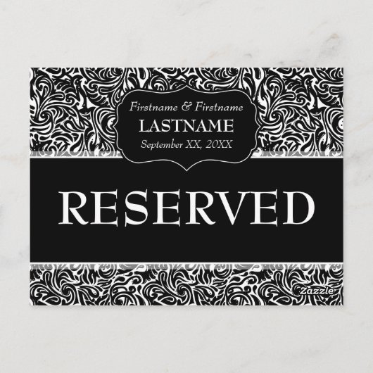 Hochzeitstisch RESERVIERT Zeichen Modernes Muster Postkarte (Rückseite)