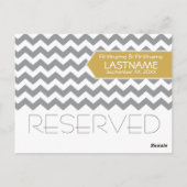 Hochzeitstisch RESERVIERT Zeichen Modernes Zickzac Postkarte (Rückseite)