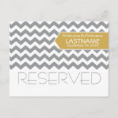 Hochzeitstisch RESERVIERT Zeichen Modernes Zickzac Postkarte (Vorderseite)