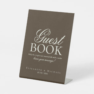 Hochzeitstisch-Schild für das Gästebuch Moody Coff Sockelschild