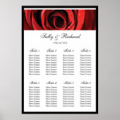 Hochzeitstisch-Sitzplan für rote Rosen Poster (Vorne)