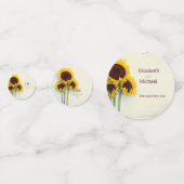 Hochzeitstisch Sonnenblume Rustikaler Tisch Konfetti (Vorderseiten)