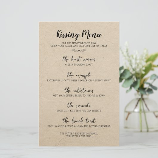 Hochzeitstisch Spielspass Kalligrafie Rustikales P (Stehend Vorderseite)