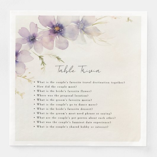 Hochzeitstisch trivia blauer Kosmos Blume Serviette (Vorderseite)