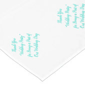 Hochzeitstisch Türkisweiße Typografie Großer Tischläufer (Ecke)