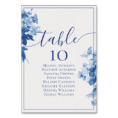 Hochzeitstisch-Übersicht der China Blauer Blauer B Tischnummer (Rückseite)