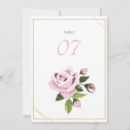 Hochzeitstisch und Hochzeitstil für Tischnummern (Vorderseite)