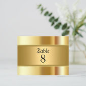 Hochzeitstisch Zahlen Gold Postkarte (Stehend Vorderseite)