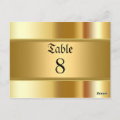 Hochzeitstisch Zahlen Gold Postkarte (Rückseite)