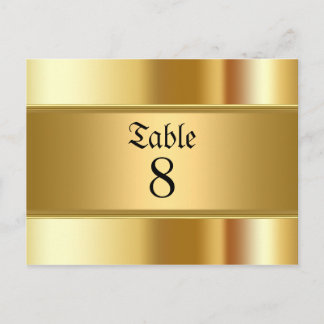 Hochzeitstisch Zahlen Gold Postkarte