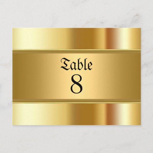 Hochzeitstisch Zahlen Gold Postkarte (Vorderseite)