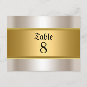 Hochzeitstisch Zahlen Gold Sepia Postkarte