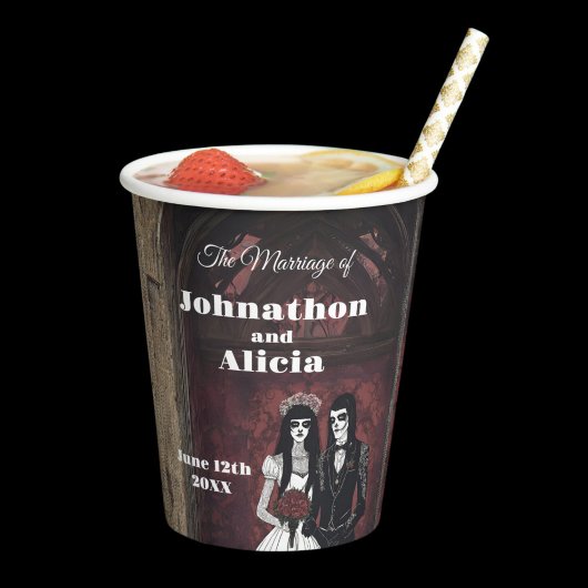 Hochzeitstischdekorationen im Gothstil Dark Moody Pappbecher