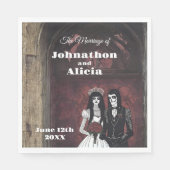 Hochzeitstischdekorationen im Gothstil Dark Moody Serviette (Vorderseite)