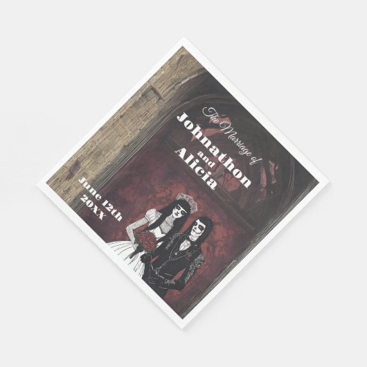 Hochzeitstischdekorationen im Gothstil Dark Moody Serviette (Ecke)