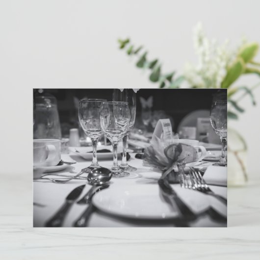 Hochzeitstischeinstellung Einladung (Stehend Vorderseite)