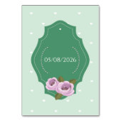 Hochzeitstischkarten Sitzplan Mintgrün Floral Tischnummer (Rückseite)