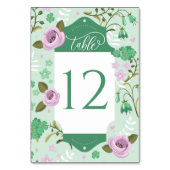 Hochzeitstischkarten Sitzplan Mintgrün Floral Tischnummer (Vorderseite)