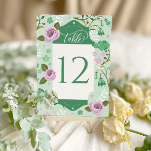 Hochzeitstischkarten Sitzplan Mintgrün Floral Tischnummer