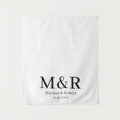 Hochzeitstischläufer Monogramm Teppich Banner Wandteppich (Vorderseite)