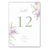 Hochzeitstischnummer im Pastellgarten Tischnummer (Rückseite)