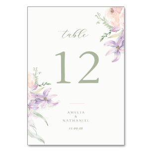 Hochzeitstischnummer im Pastellgarten Tischnummer