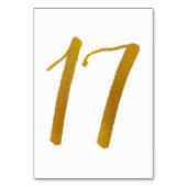 Hochzeitstischnummern - Casual Brush-Schrift -17 Tischnummer (Rückseite)