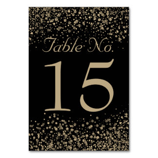 Hochzeitstischnummern | Champagne Gold Confetti Tischnummer