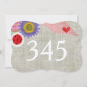 Hochzeitstischnummern Einladung (Rückseite)