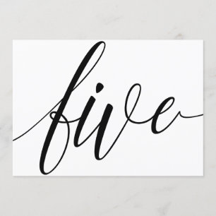 Hochzeitstischnummern - Luxus-Typografie - Schwarz Einladung