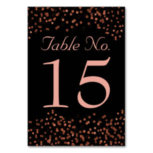 Hochzeitstischnummern   Rose Gold Confetti Dots Tischnummer