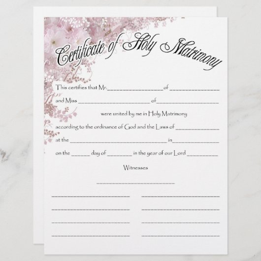 Hochzeitstitel (Vorne/Hinten)