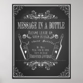 Hochzeitstorbuch "Botschaft in Flasche" Poster (Vorne)