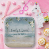 Hochzeitstorch auf Blume Pappteller (Party)