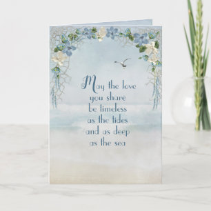 Hochzeitstorch auf der Blume Ozeanwasser Karte