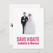 Hochzeitstorch Save the Date Postkarte (Vorne/Hinten)