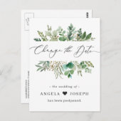 Hochzeitstornierte Ankündigung ändern Datum Postkarte (Vorne/Hinten)