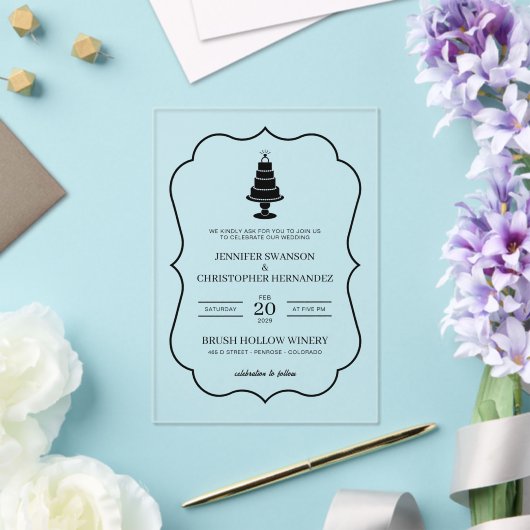 Hochzeitstorte Acryleinladungen (In Situ (Hochzeit))