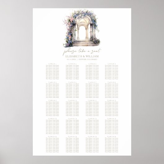 Hochzeitstorte Arch 20 Tabelle Hochzeitssatellite Poster (Vorne)